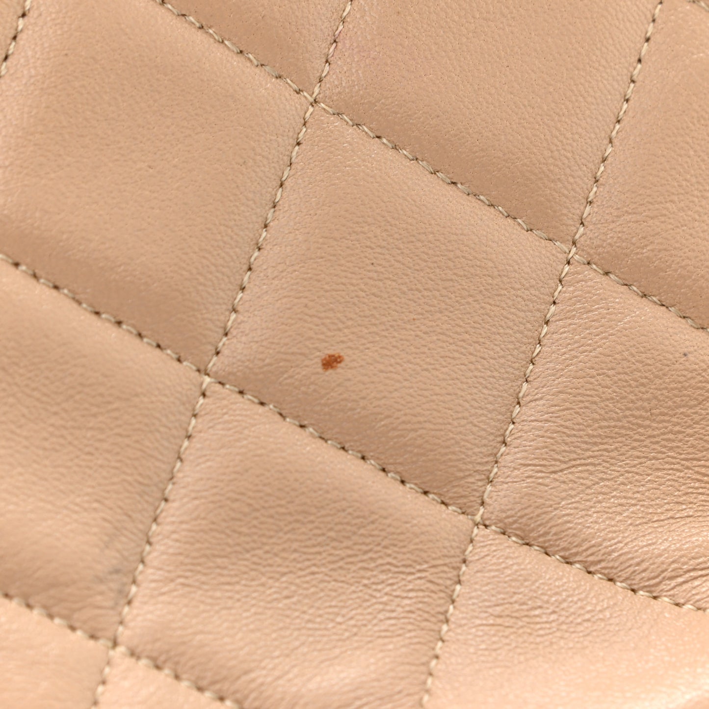 Lambskin Quilted Medium Single Flap Beige