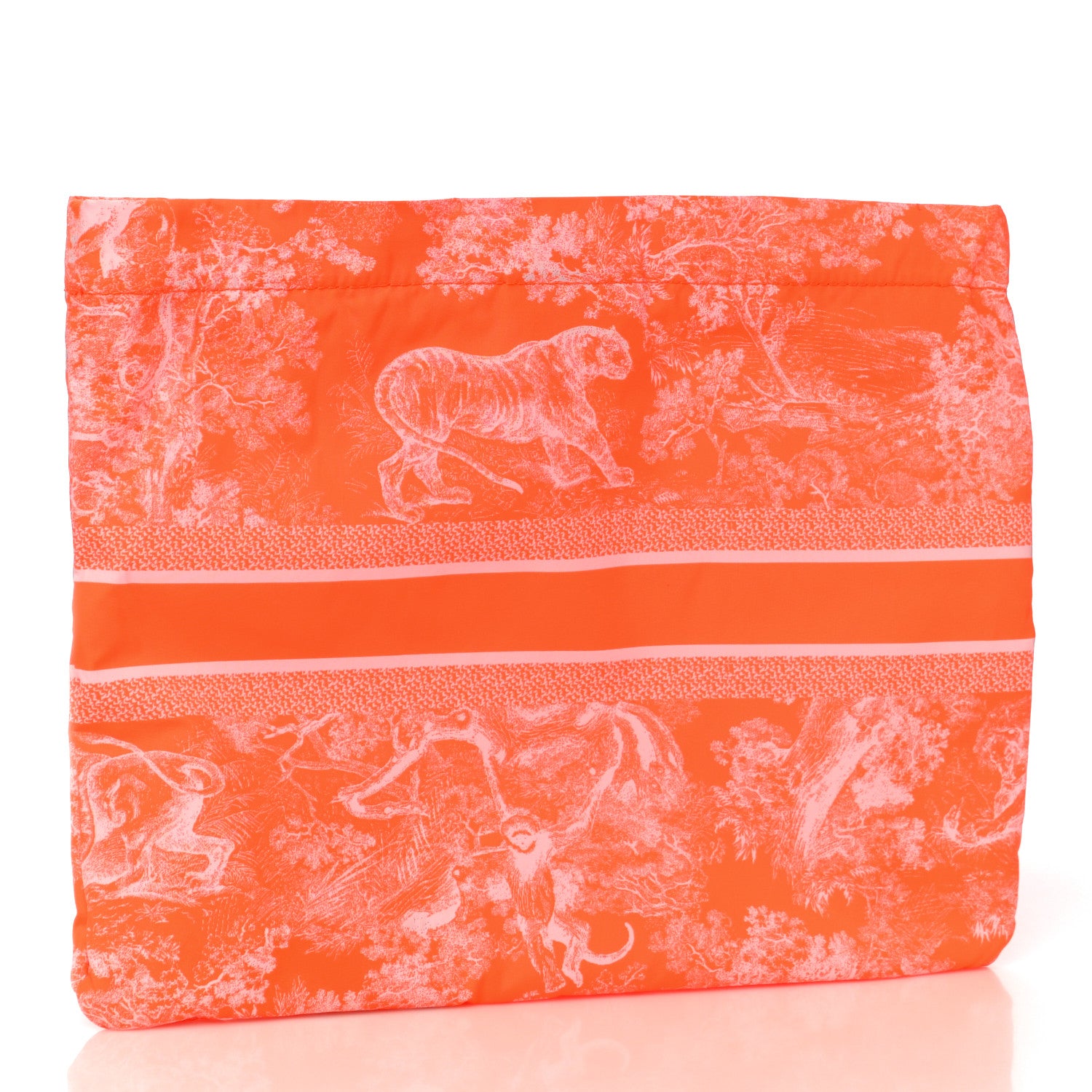 Christian Dior Embroidered Toile De Jouy Diortravel Zipped Pouch Orange 3 of 9