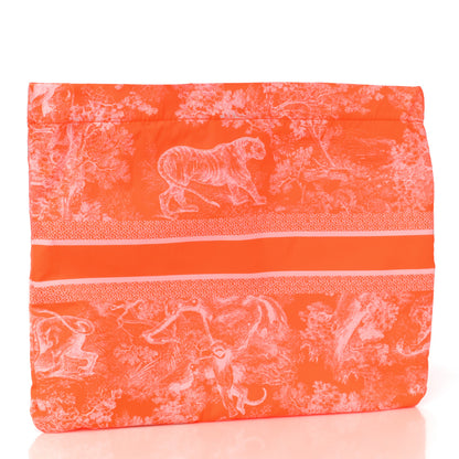 Christian Dior Embroidered Toile De Jouy Diortravel Zipped Pouch Orange 3 of 9