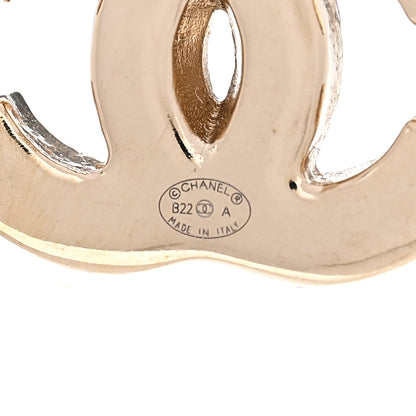 Chanel Metal Enamel CC Earrings Black Gold 4 of 5