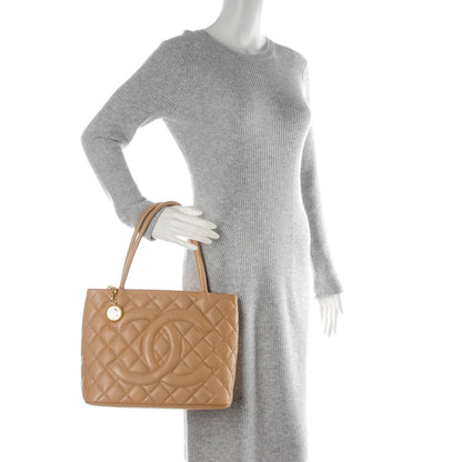 Chanel Caviar Quilted Medallion Tote Beige 2 of 8