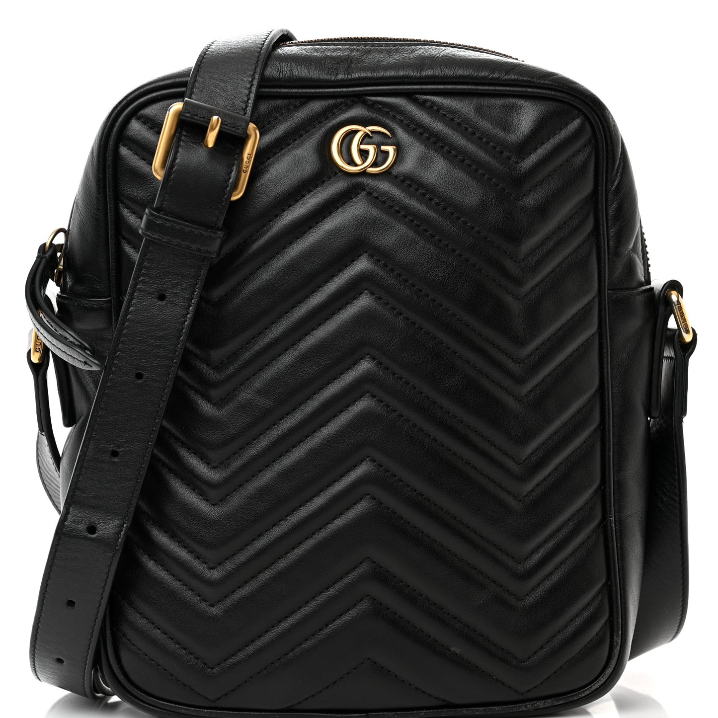 Calfskin Matelasse GG Marmont Travel Bag Black