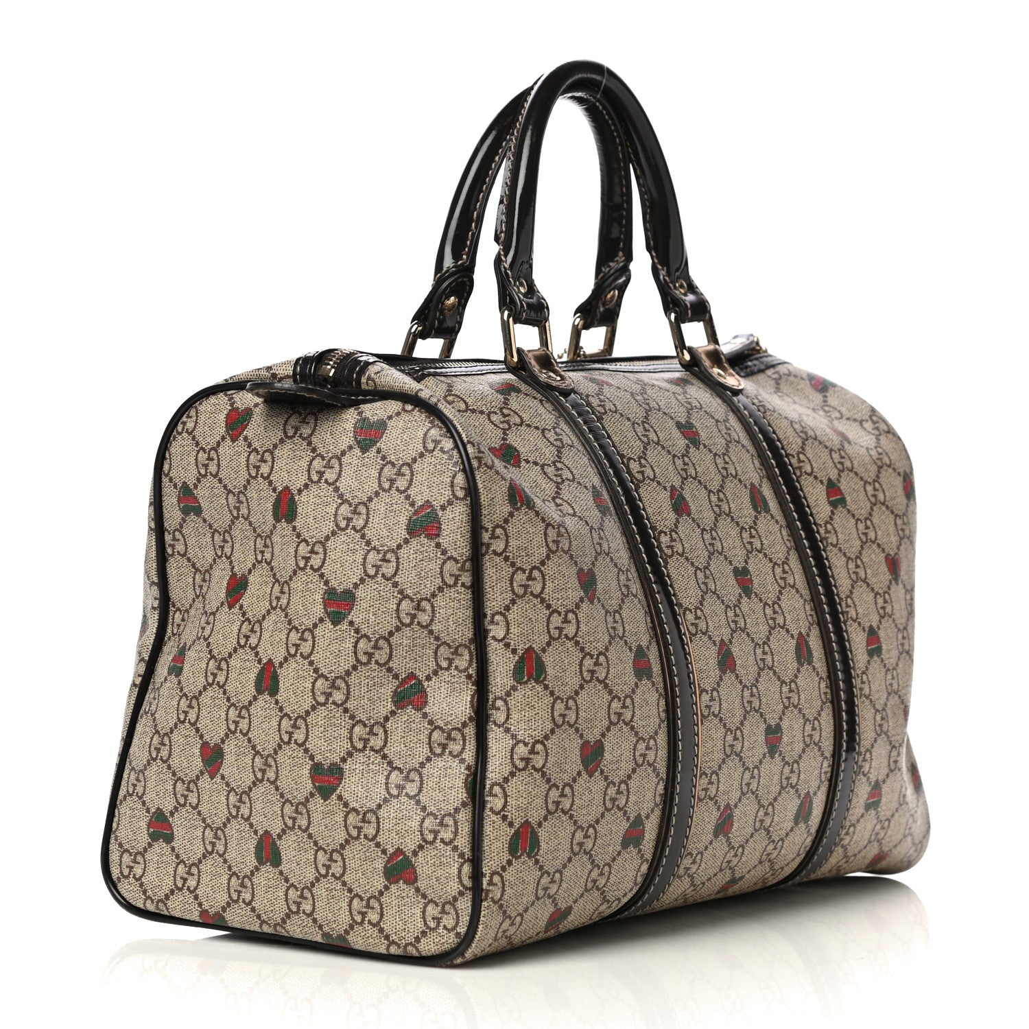 Gucci GG Plus Monogram Hearts Medium Joy Boston Dark Brown 2 of 13