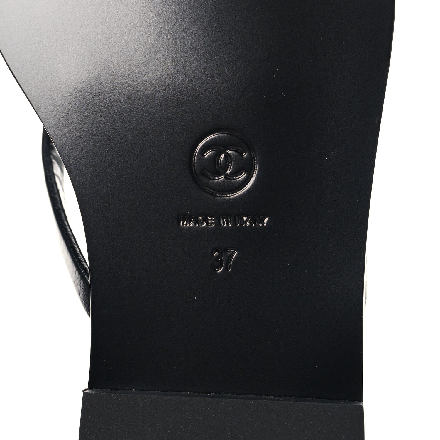 Chanel Goatskin Times Square Thong Sandals 37 Black 8 of 10