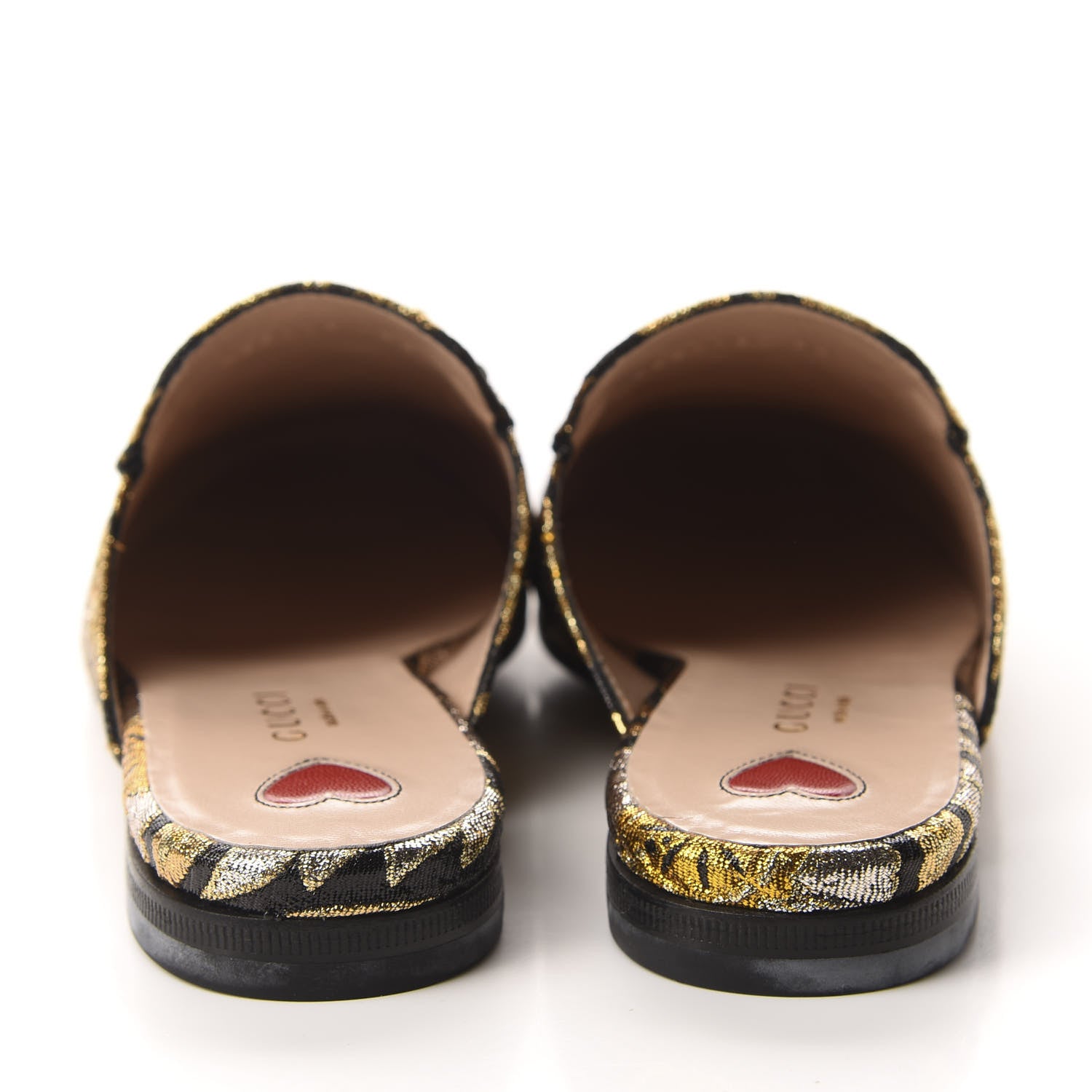 Gucci Jacquard Floral Womens Princetown Slippers 36 Oro Black 5 of 10