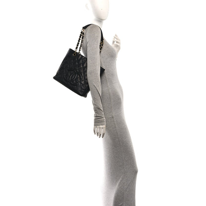 Chanel Caviar Quilted Petit Shopping Tote PST Black 3 of 10