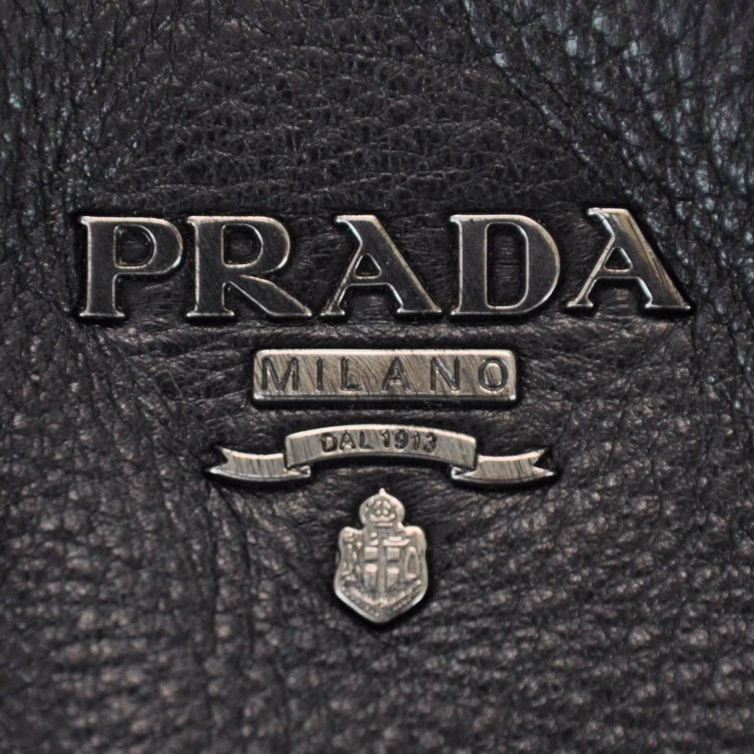 Prada Cervo Deerskin Shoulder Bag Black 5 of 11