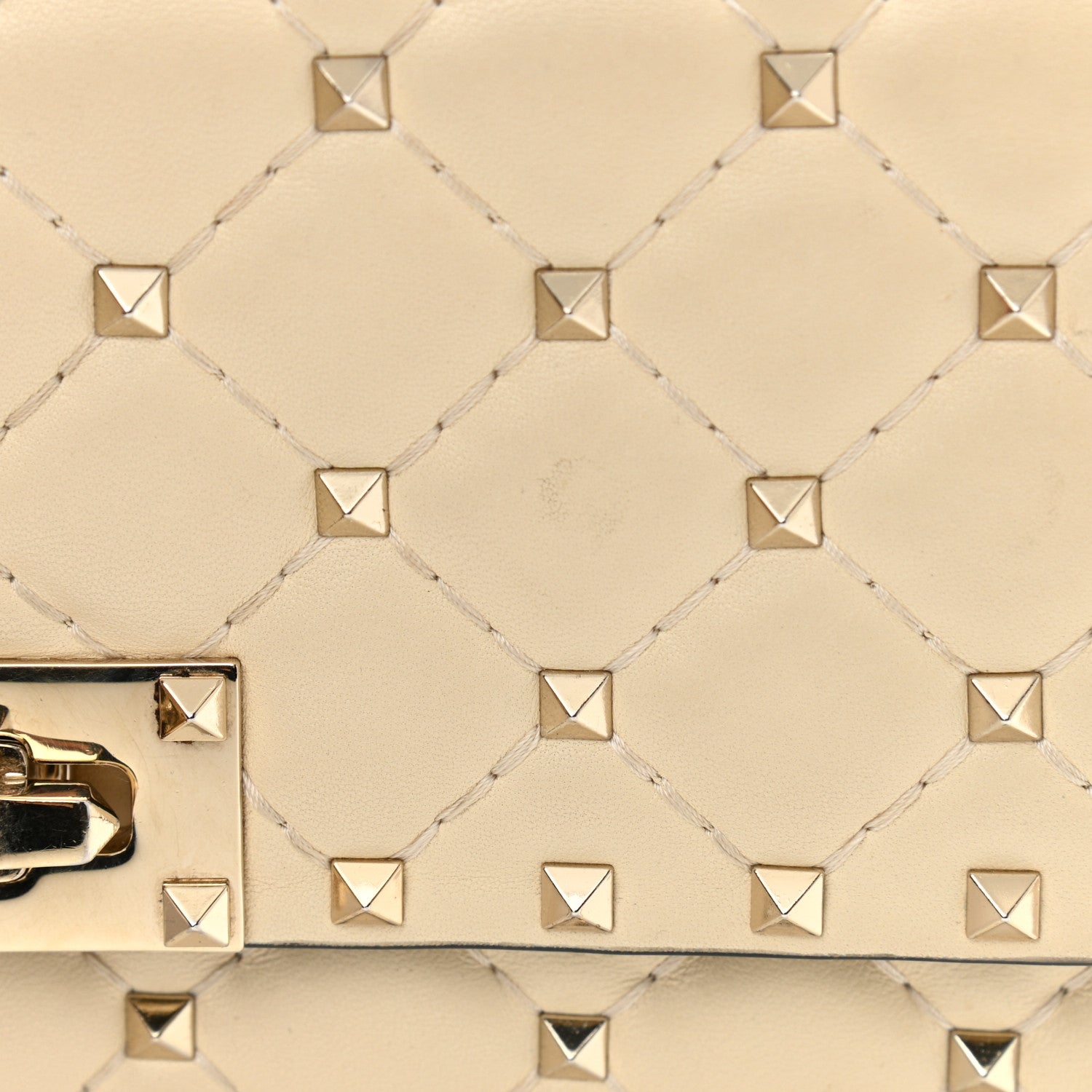 Valentino Garavani Nappa Rockstud Spike Wallet on Chain Light Ivory 10 of 12