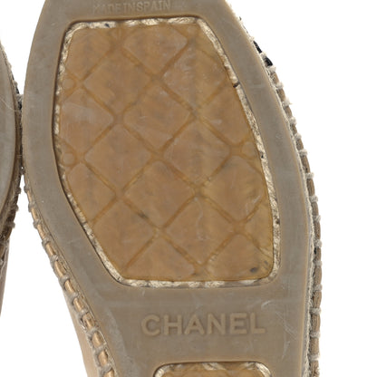 Chanel Lambskin CC Espadrilles 38 Beige Black 6 of 8