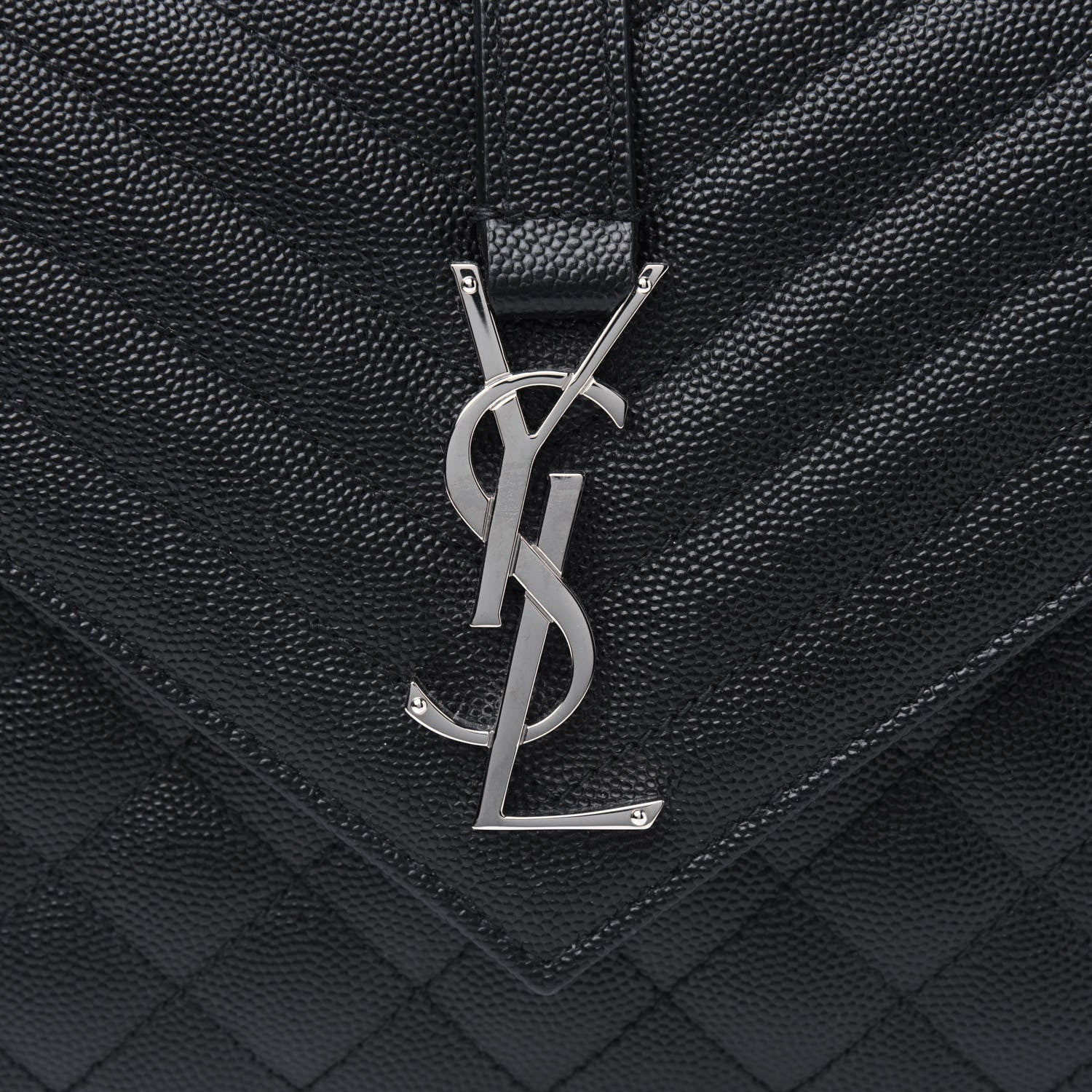 Saint Laurent Grain De Poudre Textured Mixed Matelasse Triquilt Medium Monogram Satchel Black 5 of 5