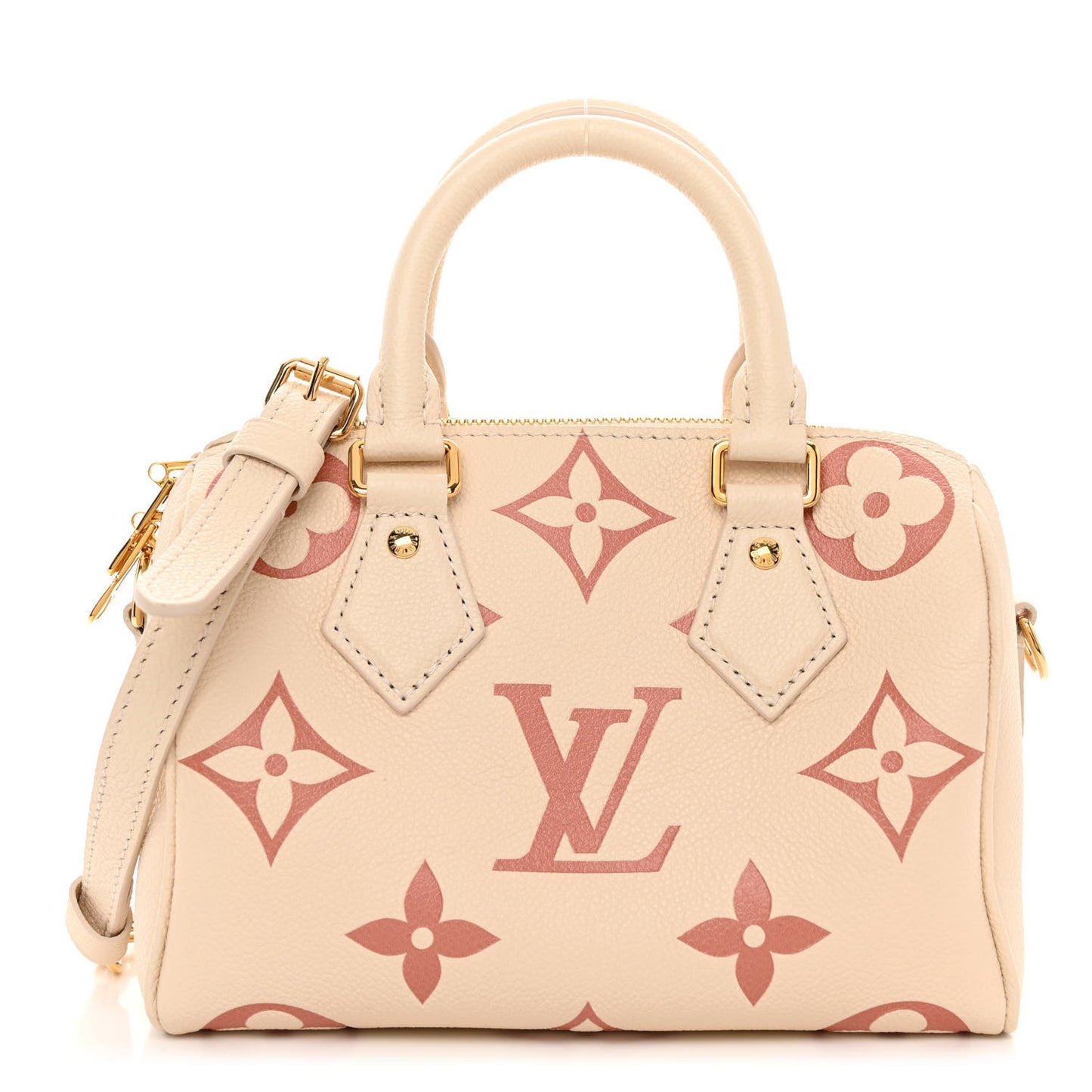 LOUIS VUITTON Empreinte Monogram Giant Speedy Bandouliere 20 Creme Rose Trianon
