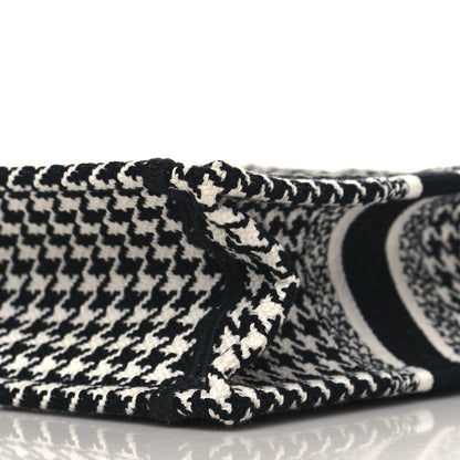 Christian Dior Canvas Houndstooth Embroidered Mini Book Tote Phone Bag Black White 8 of 8