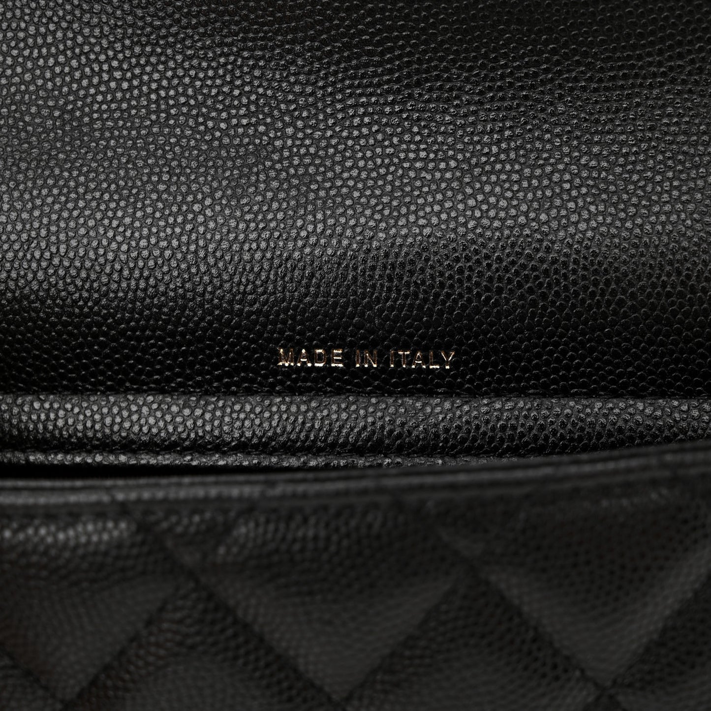 Caviar Quilted Flap Phone Holder With Chain Black
