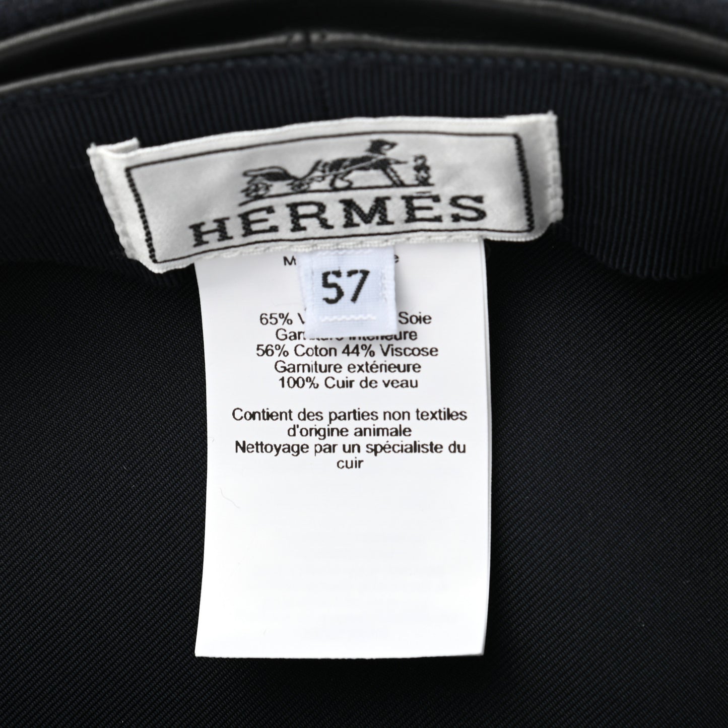 Wool Calfskin Dani Cap 57 Marine Black