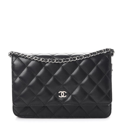 Chanel Lambskin Quilted Wallet On Chain WOC Black 1 of 15