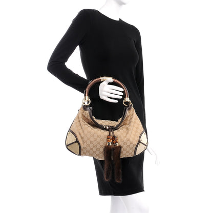 Gucci Monogram Mink Indy Small Top Handle Bag Metallic 3 of 7