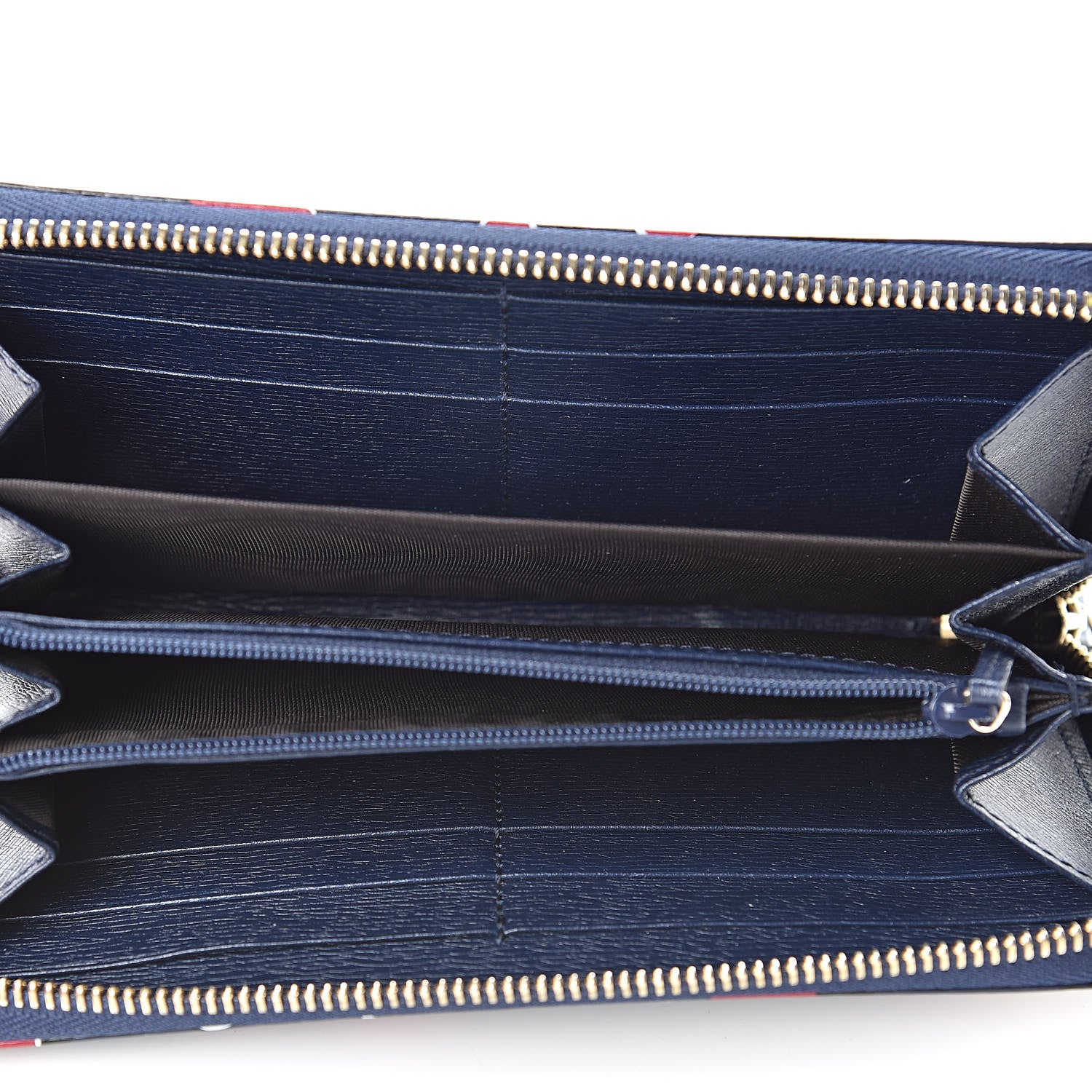 Gucci Calfskin Heartbeat Print Zip Around Wallet Blue 5 of 8