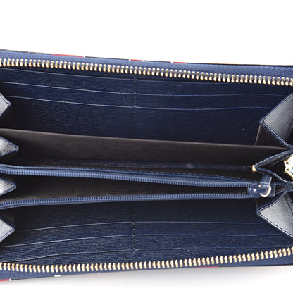 Gucci Calfskin Heartbeat Print Zip Around Wallet Blue 5 of 8