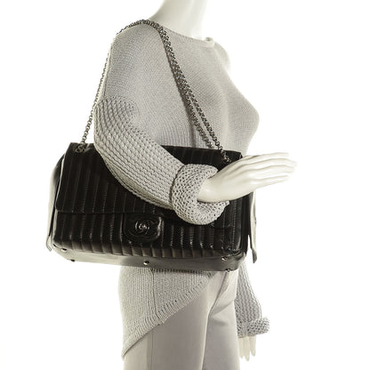Chanel Lambskin Vertical Quilted Mademoiselle Flap Black 2 of 7