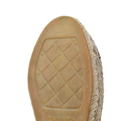 Chanel Lambskin CC Espadrilles 40 Beige Black 20 of 23
