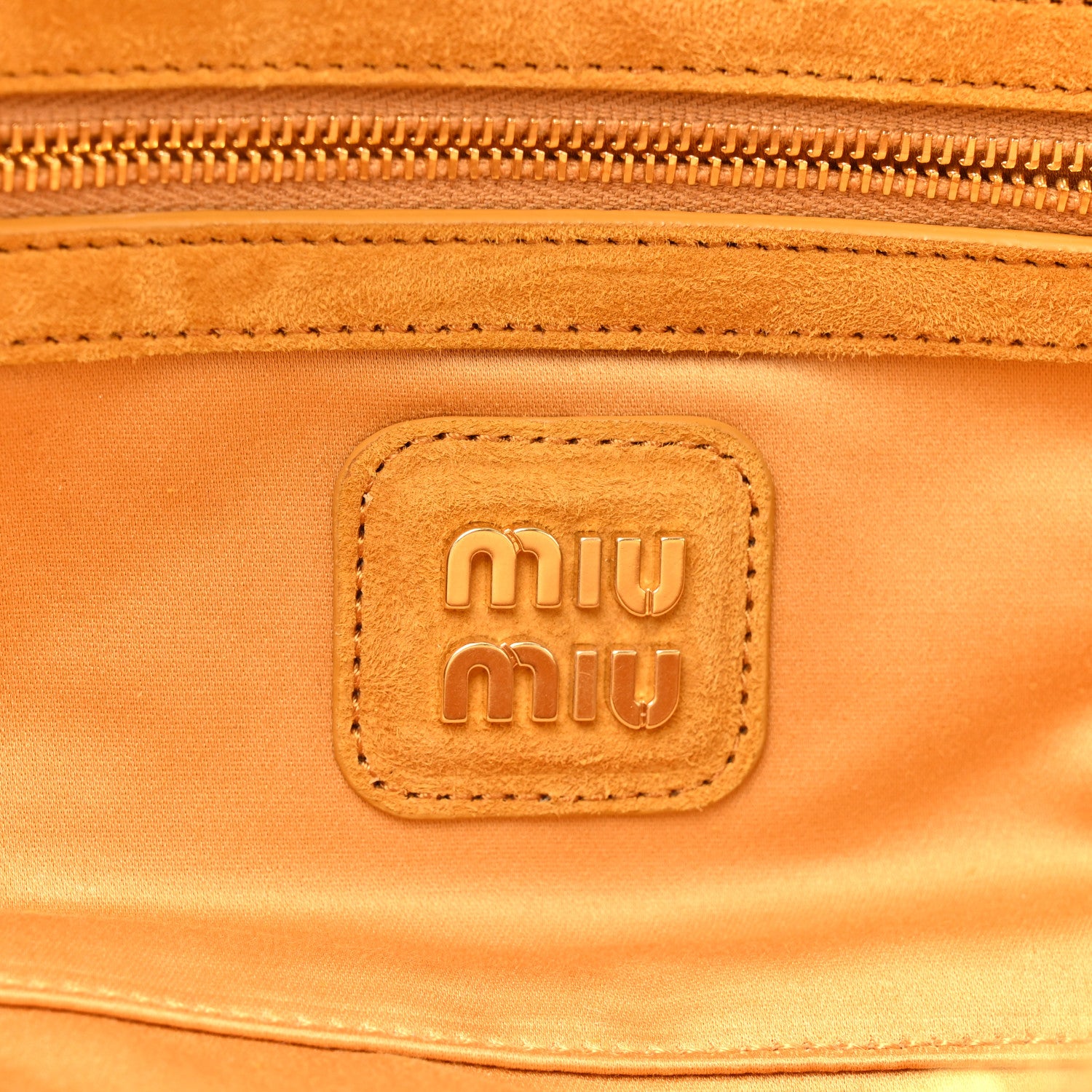 Miu Miu Suede Matelasse Large Arcadie Top Handle Bag Whiskey 5 of 12