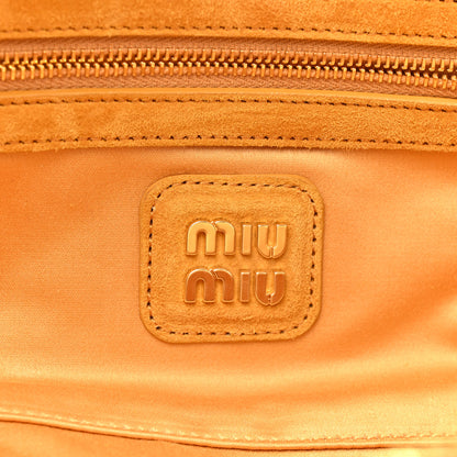 Miu Miu Suede Matelasse Large Arcadie Top Handle Bag Whiskey 5 of 12