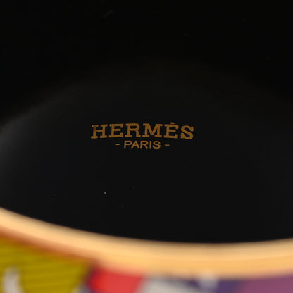 Hermes Enamel Printed Mega Wide Astrologie Bracelet 65 Vert Fluo Rose Indien Cobalt 7 of 9