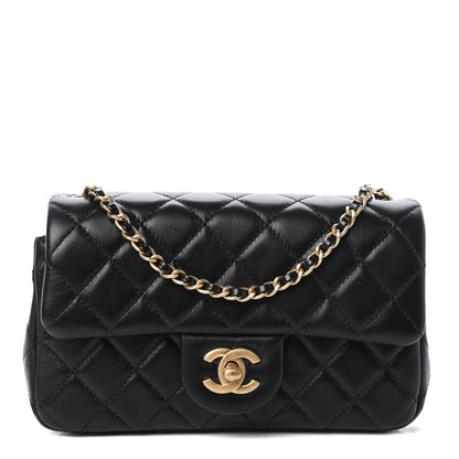 Chanel Lambskin Quilted Mini Rectangular Pearl Crush Flap Black 1 of 10
