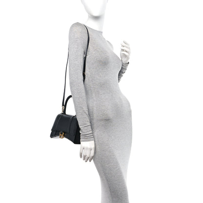 Balenciaga Shiny Box Calfskin Small Hourglass Top Handle Bag Black 2 of 10