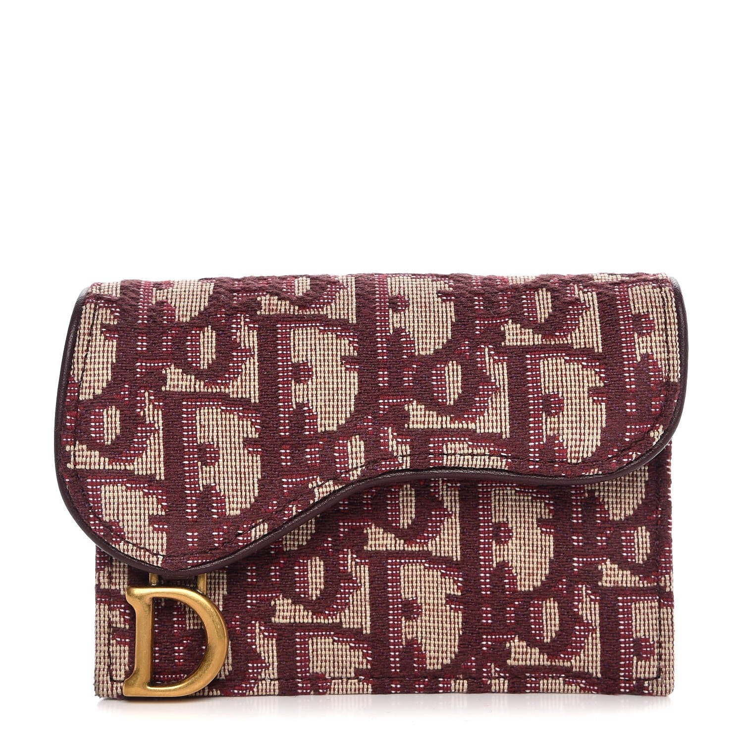 Christian Dior Oblique Saddle Card Holder Bordeaux 1 of 8