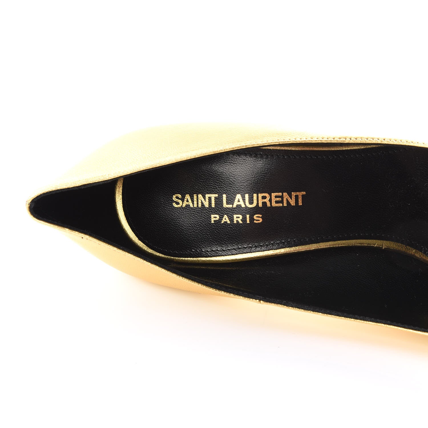 Saint Laurent Calfskin Opyum 100 Pumps 36.5 Gold 7 of 10
