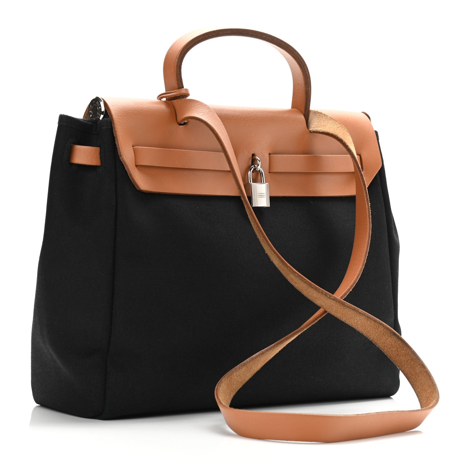 Hermes Barenia Toile Herbag 2 in 1 PM Black 3 of 10