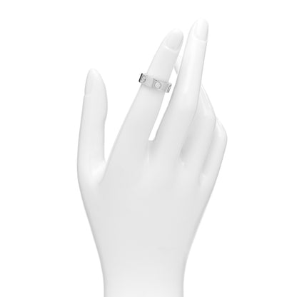 Cartier 18K White Gold 3 Diamond 5.5mm LOVE Ring 46 3.75 2 of 4
