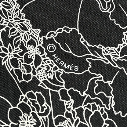 Hermes Silk Twill Robe Legere Scarf 90 Black White 3 of 4