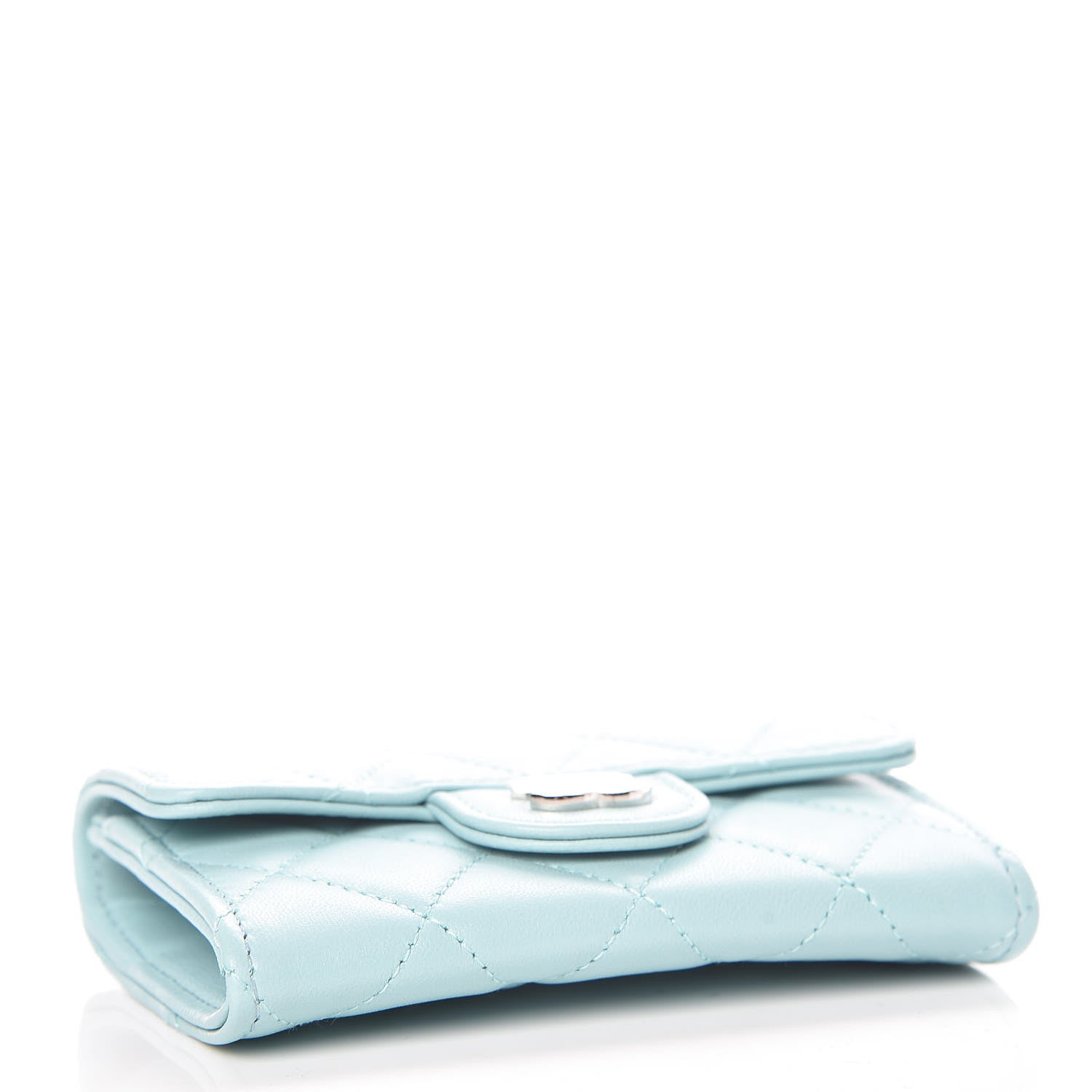 Chanel Lambskin Quilted Card Holder Light Blue 4 of 9