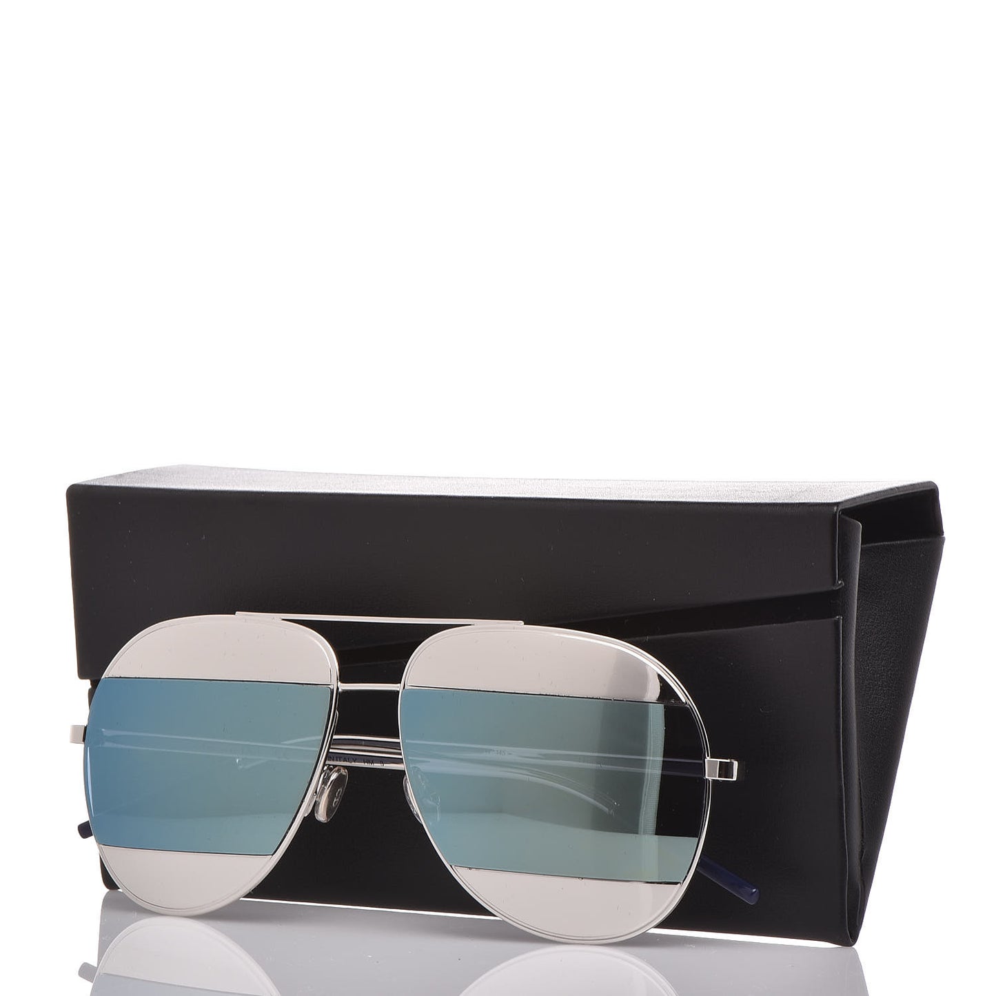 Split 1 Aviator Sunglasses Silver Blue