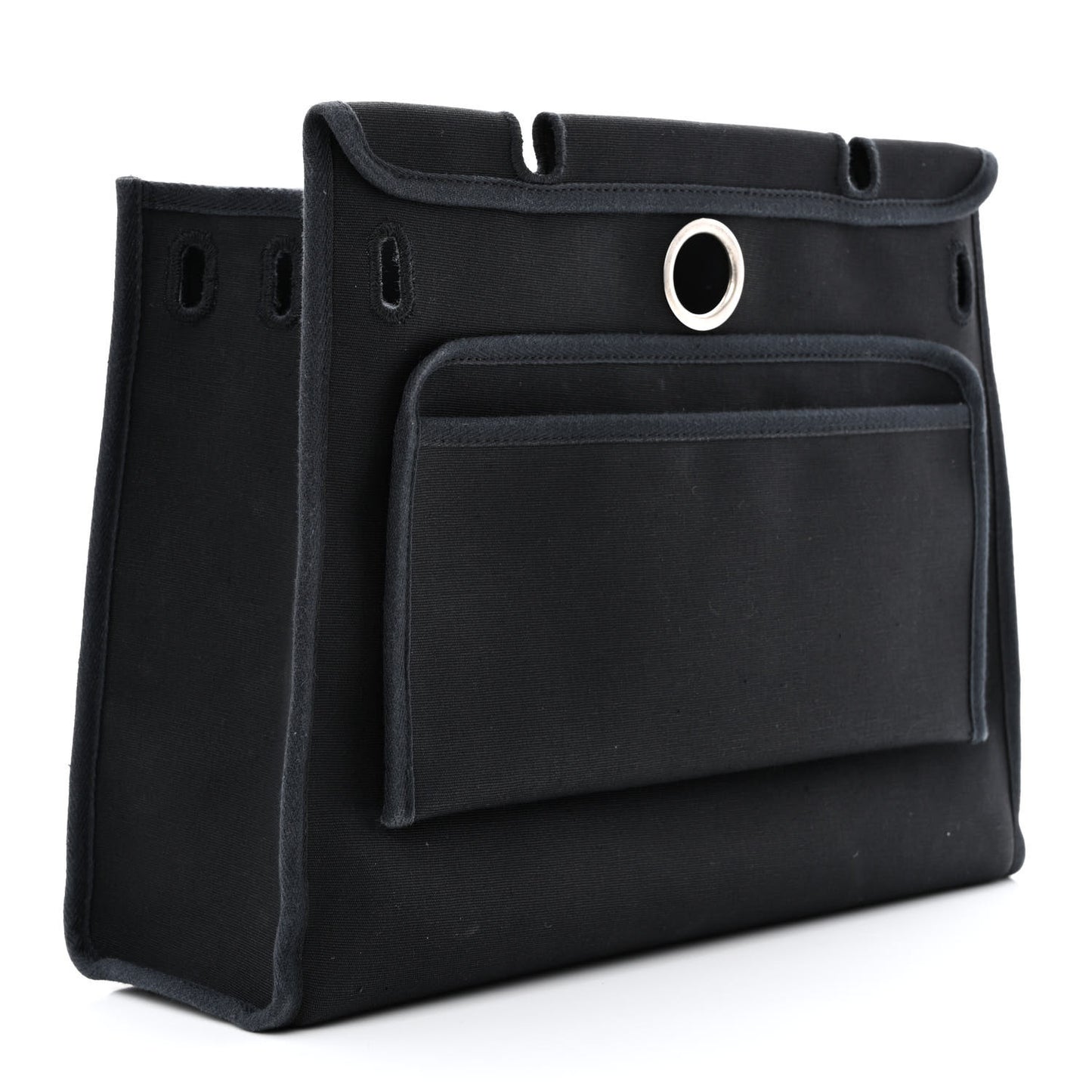 Toile Vache Calfskin Herbag 30 PM Ficelle Black