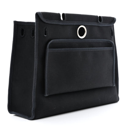 Hermes Toile Vache Calfskin Herbag 30 PM Ficelle Black 12 of 18