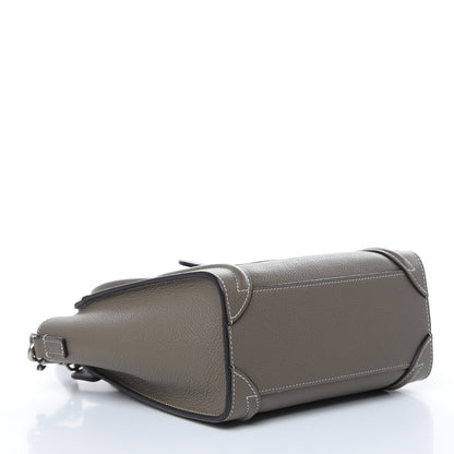 Celine Drummed Calfskin Nano Luggage Souris 4 of 10