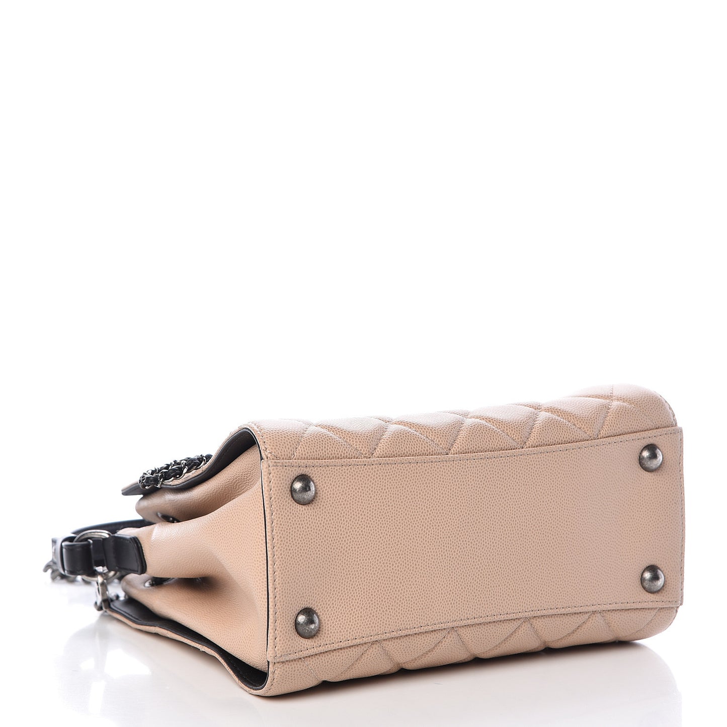 Caviar Quilted Small CC Bucket Bag Beige