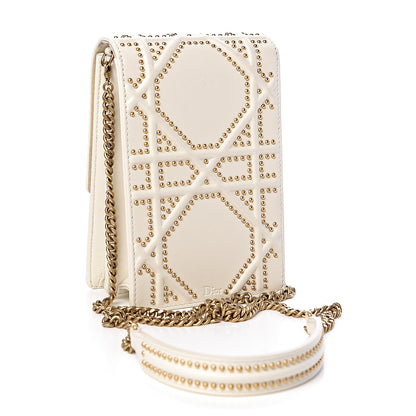 Christian Dior Lambskin Studded Vertical Diorama White 3 of 11
