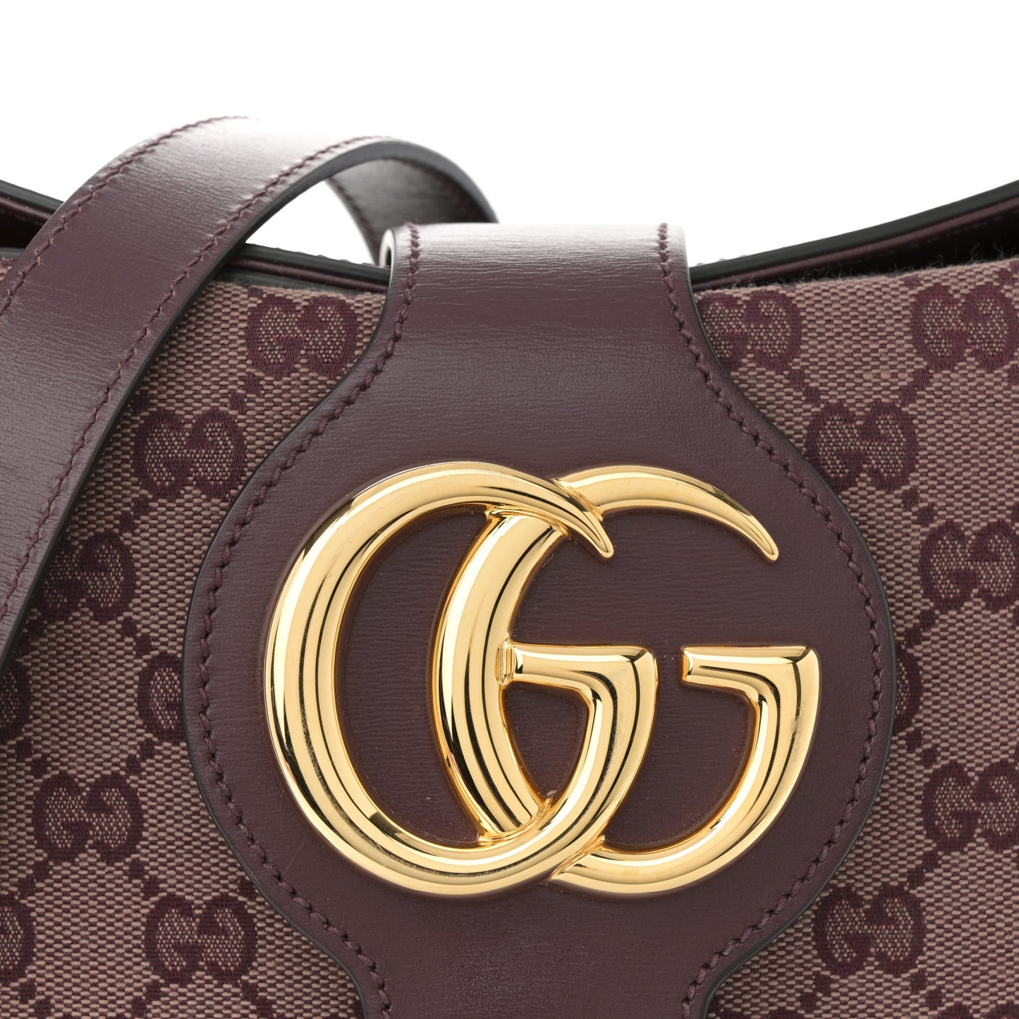 GG Monogram Calfskin Medium Arli Shoulder Bag Sahara Rubino Chardonnay