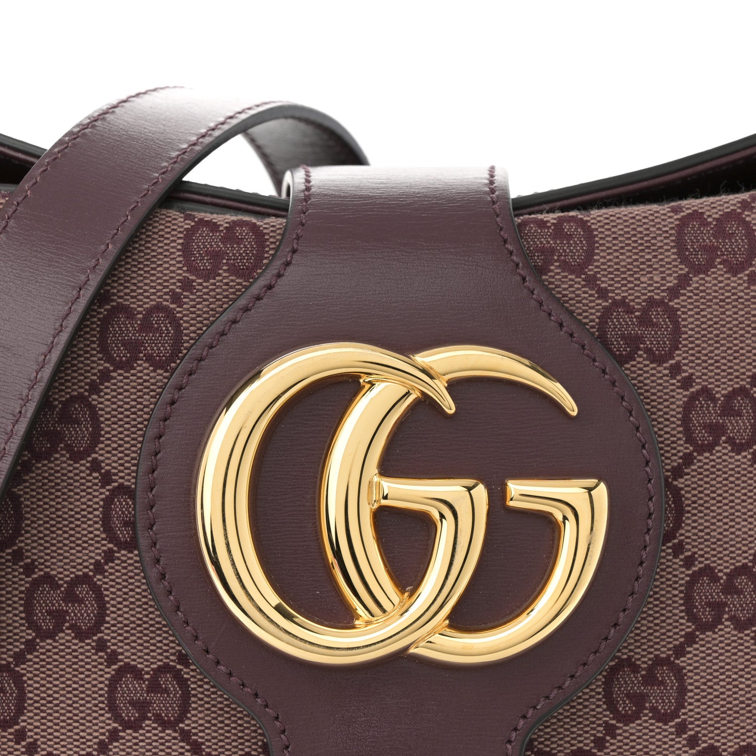Gucci GG Monogram Calfskin Medium Arli Shoulder Bag Sahara Rubino Chardonnay 8 of 11