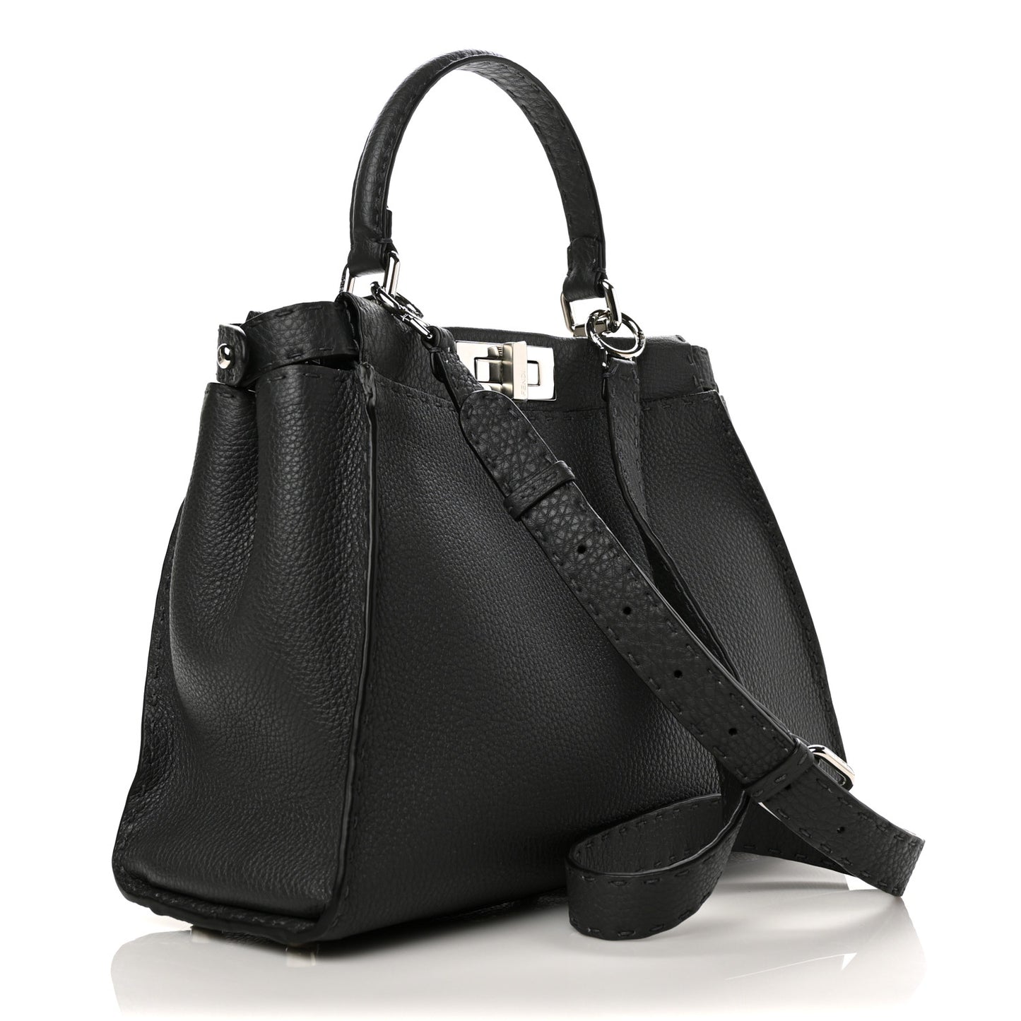 Cuoio Romano Selleria Bi-Color Medium Peekaboo Iconic Satchel Asfalto Latte