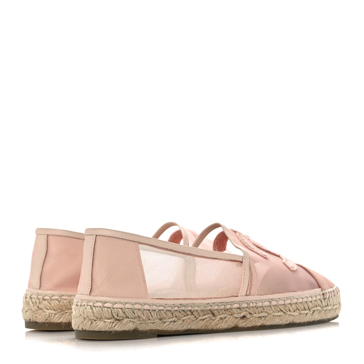 Mesh Grosgrain CC Espadrilles 39 Pink