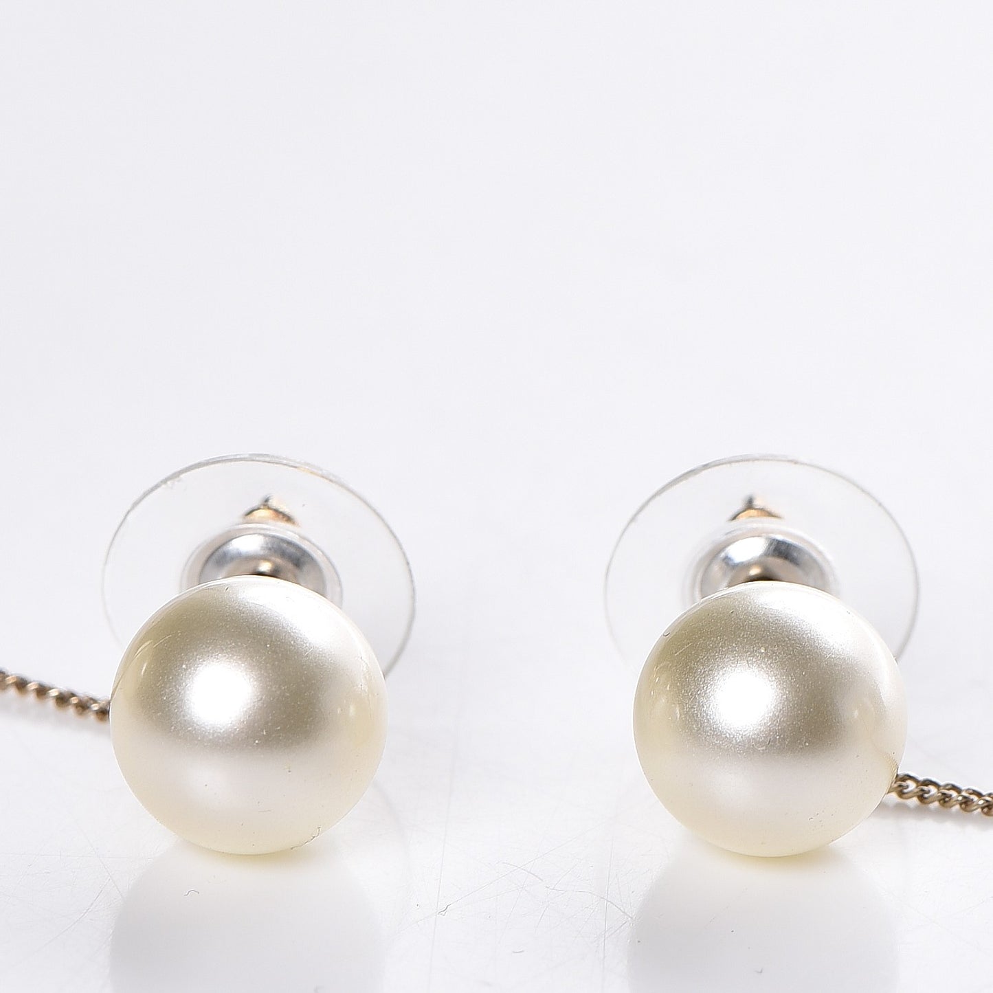 Pearl CC Drop Earrings Gold