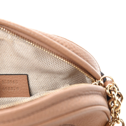 Gucci Pebbled Calfskin Mini Soho Chain Bag Camelia 10 of 11