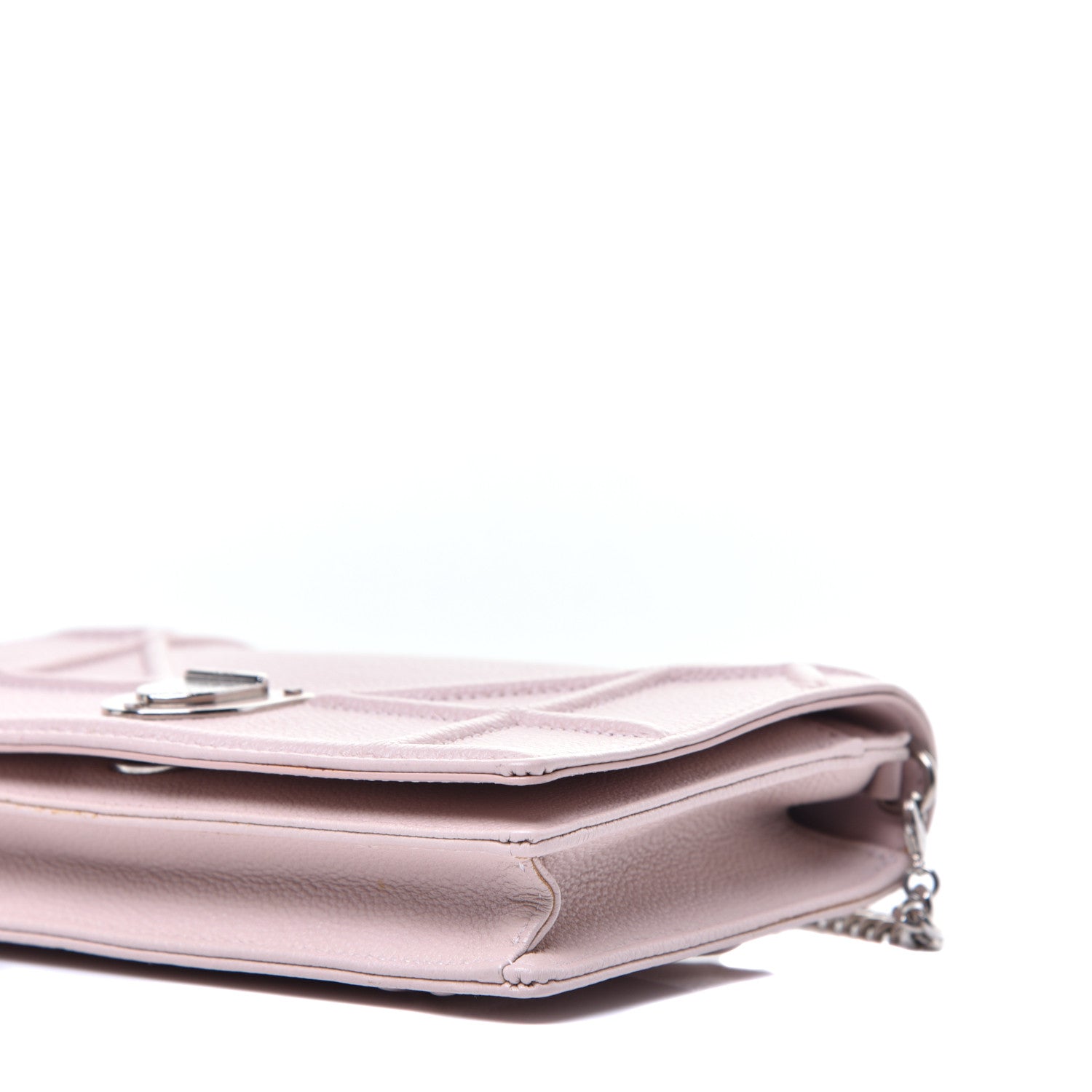 Christian Dior Grained Calfskin Diorama Wallet on Chain Pouch Rose Poudre 8 of 8