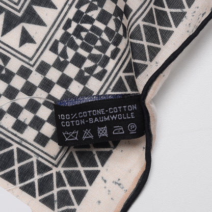 Chanel Cotton CC Logo Square Scarf White Black 4 of 4