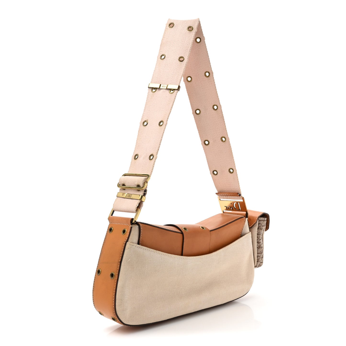 Canvas Calfskin Street Chic Shoulder Bag Pink